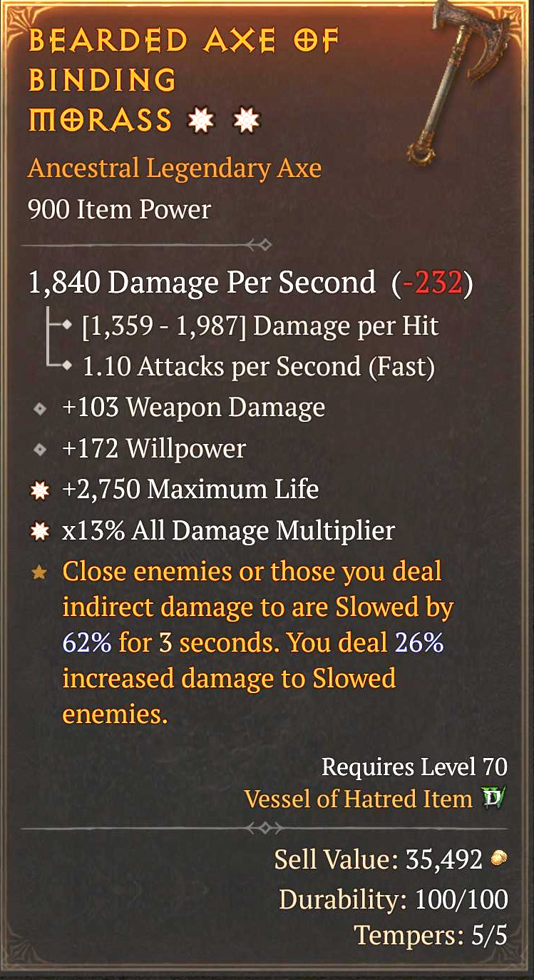 Bearded Axe of Binding (2GA)