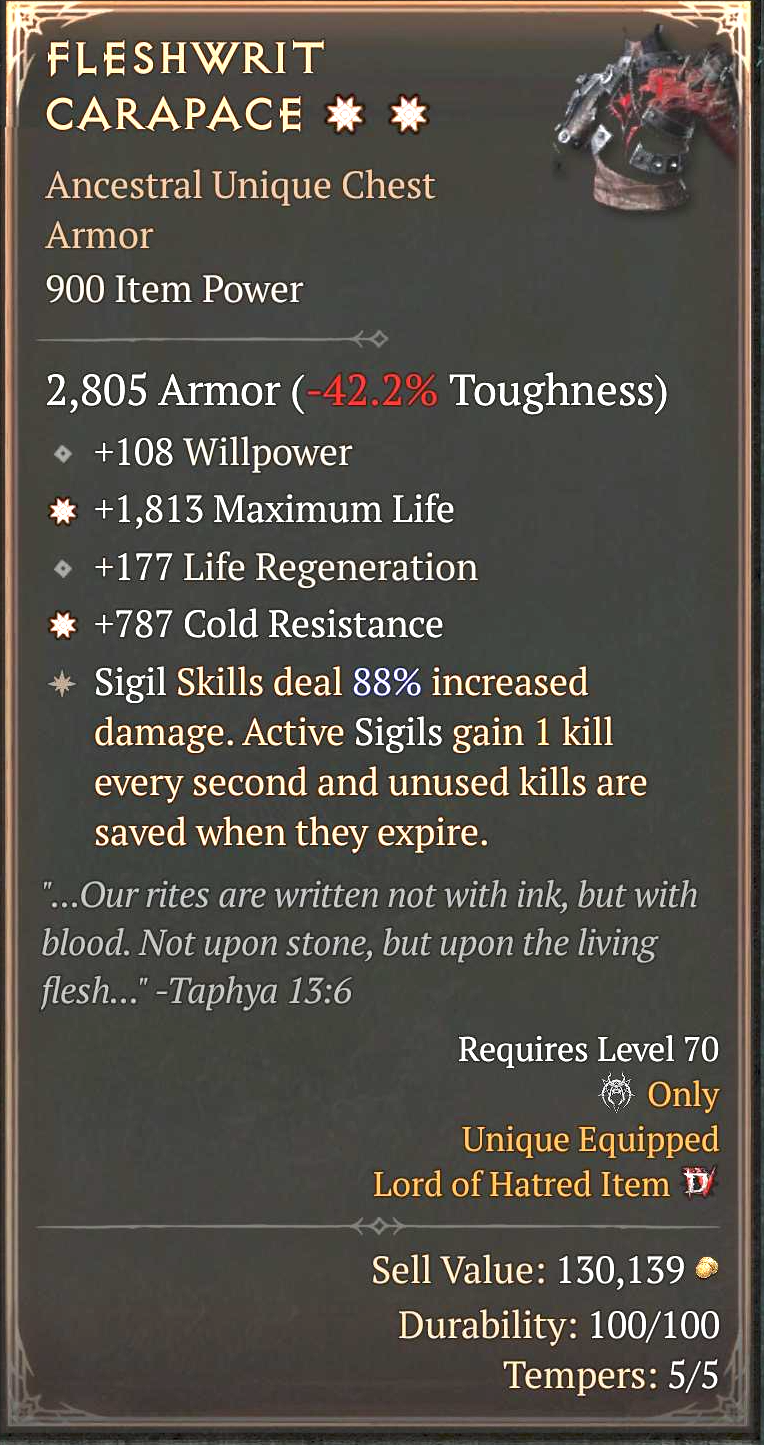 Fleshwrit Carapace (2GA)