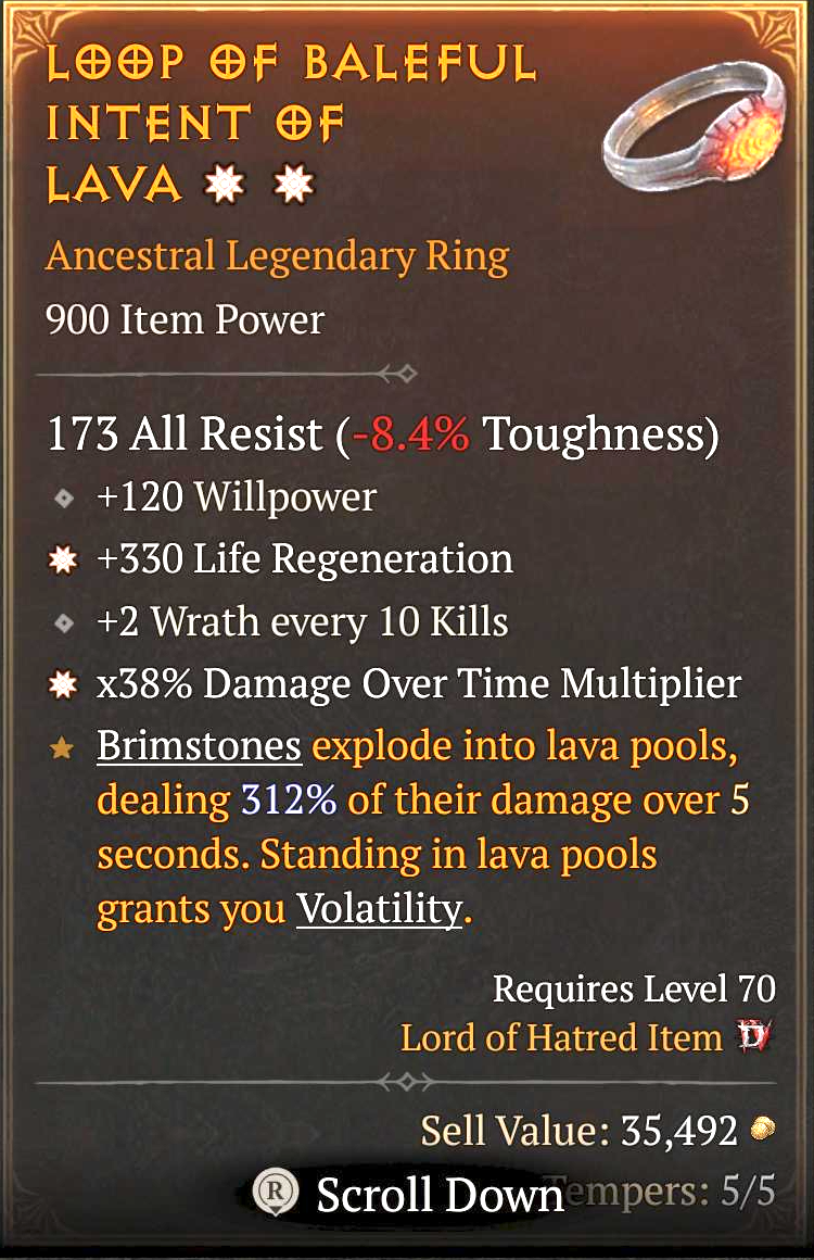 Loop of Baleful Intent of Lava (2GA)