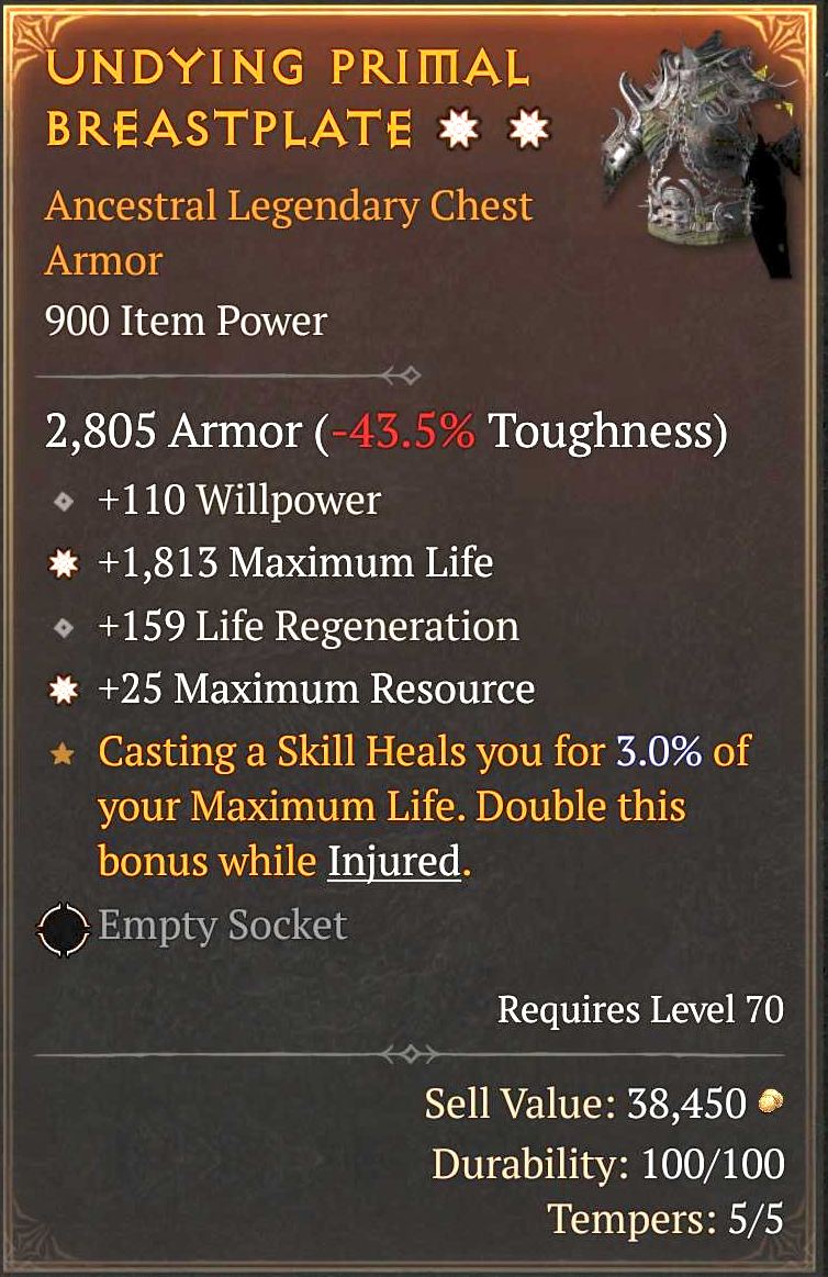 Undying Primal Breastplate (2GA)