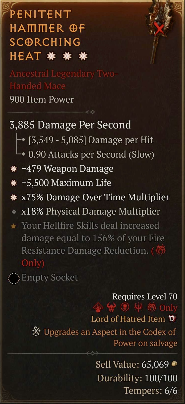 Penitent Hammer of Scorching Heat (3GA)