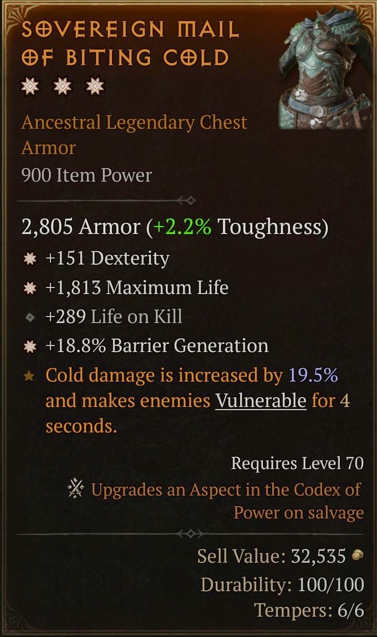 Sovereign Mail of Biting Cold (3GA)