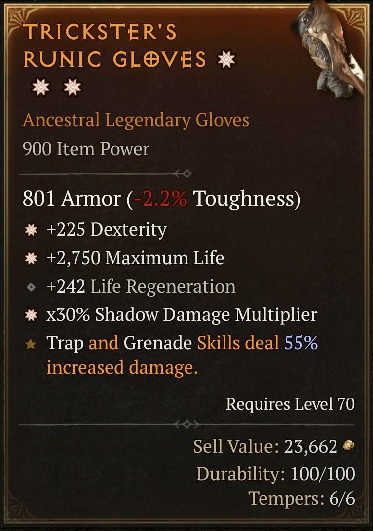 Trickster's Runic Gloves (3GA)
