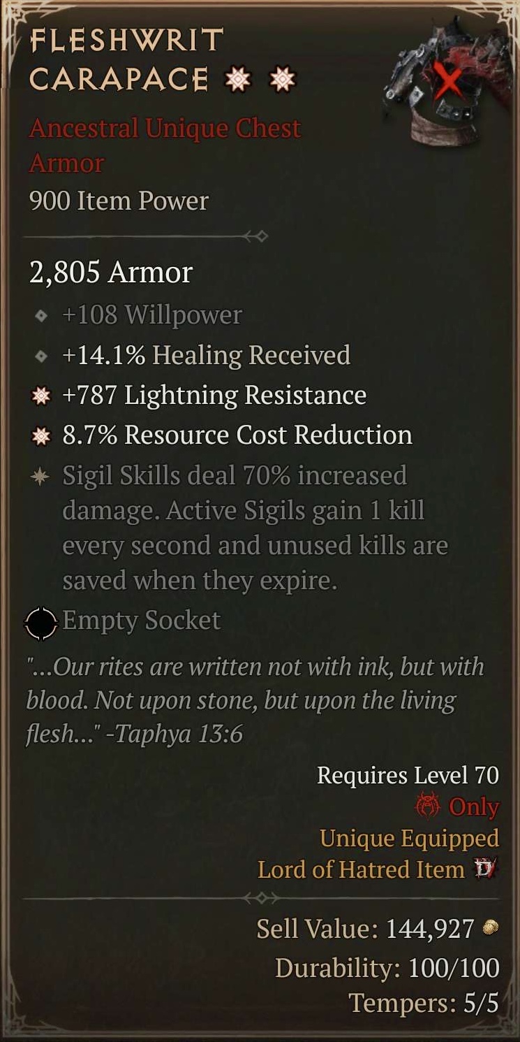 Fleshwrit Carapace (2GA)