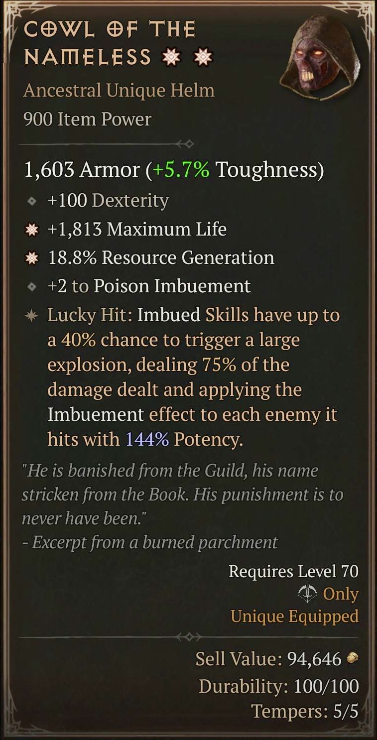 Cowl of the Nameless (2GA)