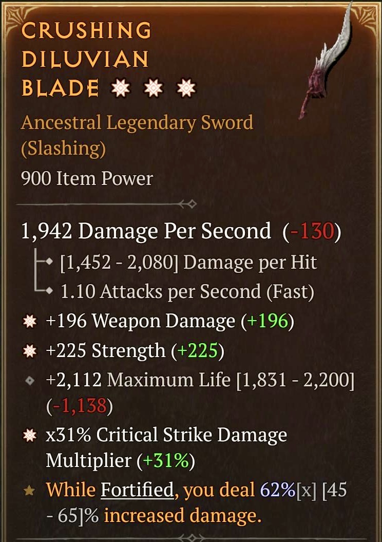 Crushing Diluvian Blade (3GA)