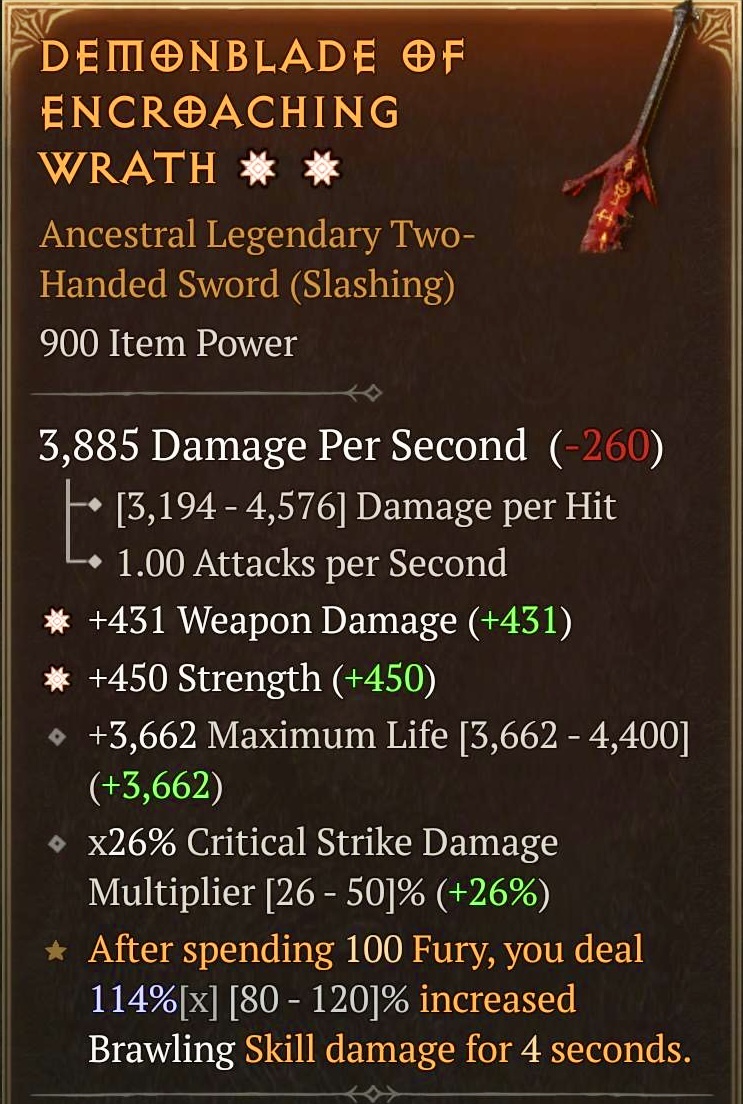 Demonblade of Encroaching Wrath (2GA)