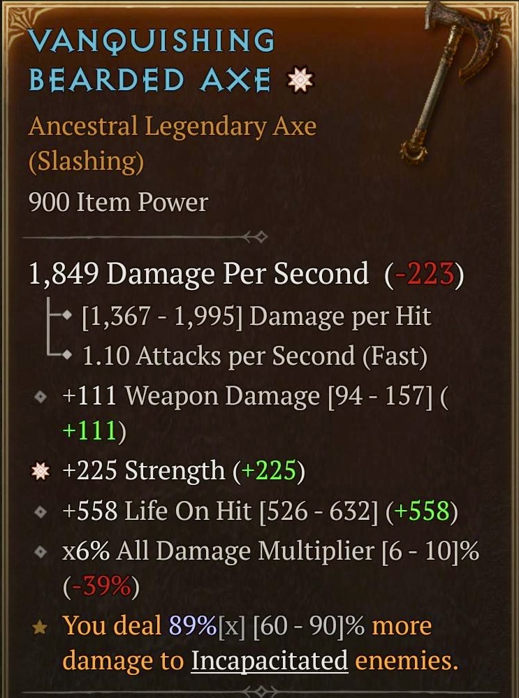 Vanquishing Bearded Axe (2GA)