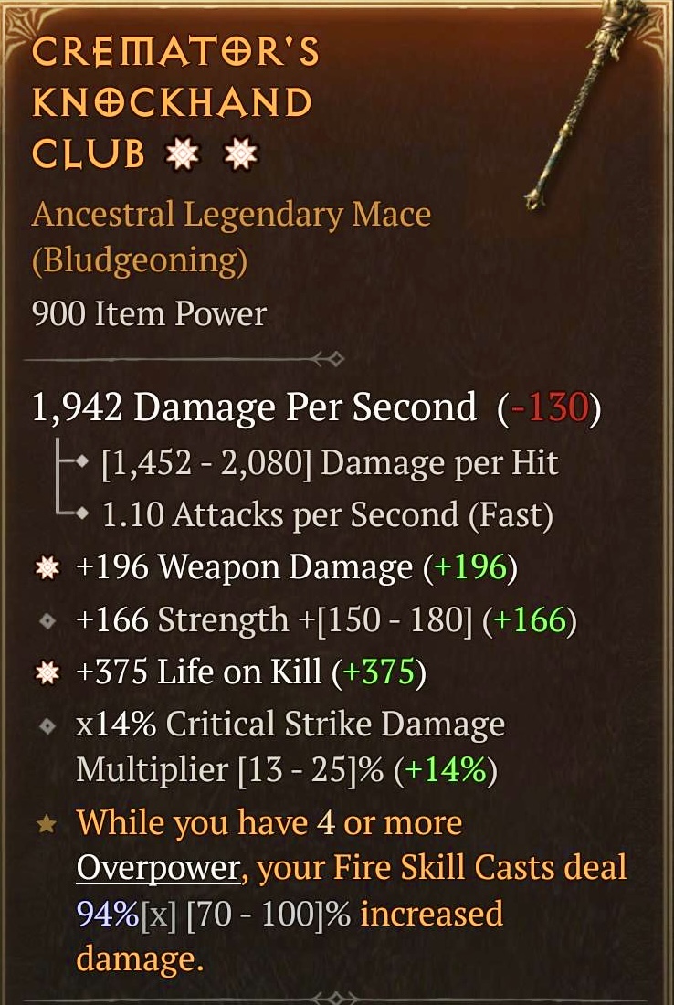 Cremator's Knuckhand Club (2GA)