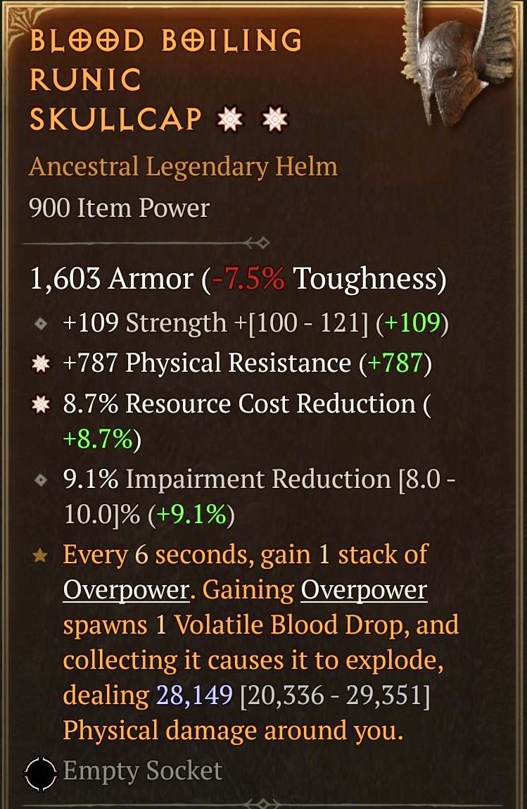 Blood Boiling Runic Skullcap (2GA)