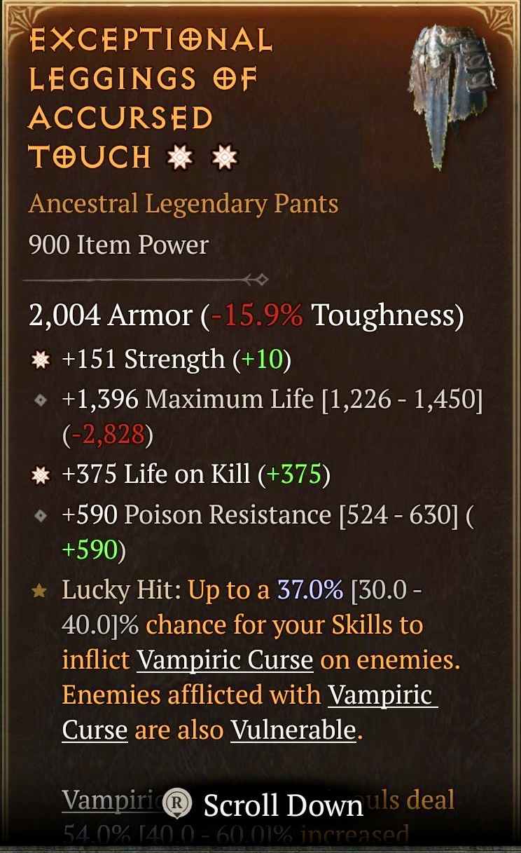 Leggings of Accursed Touch (2GA)