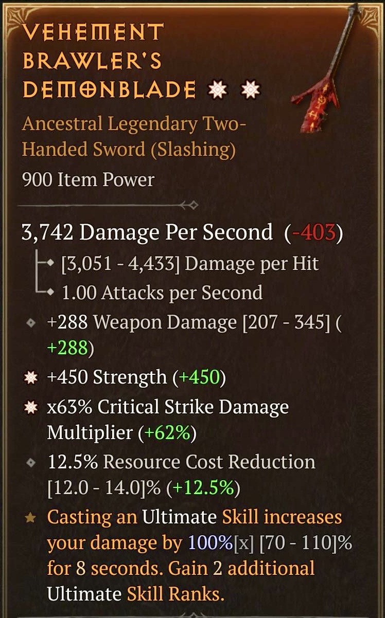 Vehement Brawler's Demonblade (2GA)